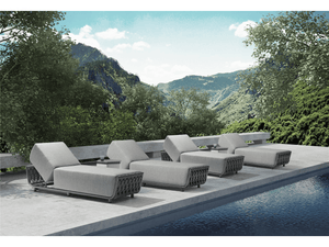 Ayla Outdoor Chaise Lounge  in Dark Grey - Euro Living Furniture