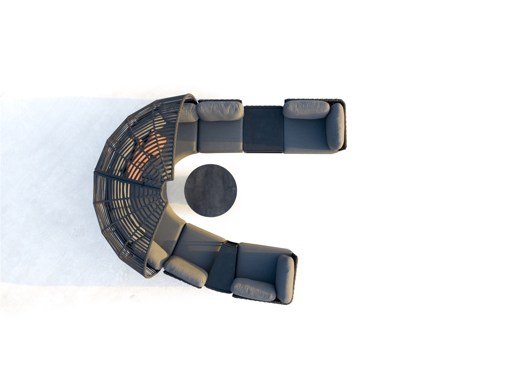 Ayla Curved Chair in Dark Grey - Euro Living Furniture