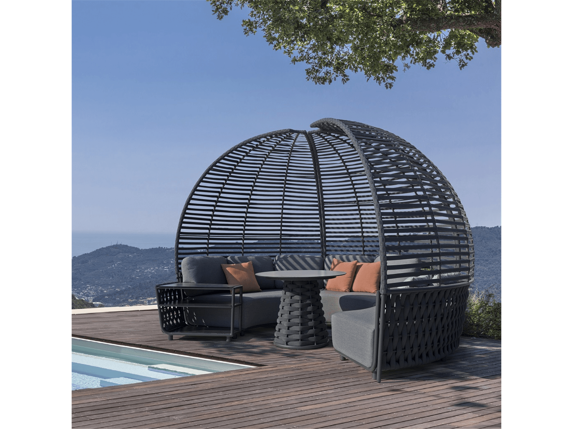 Ayla Dining Round Table in Dark Grey - Euro Living Furniture