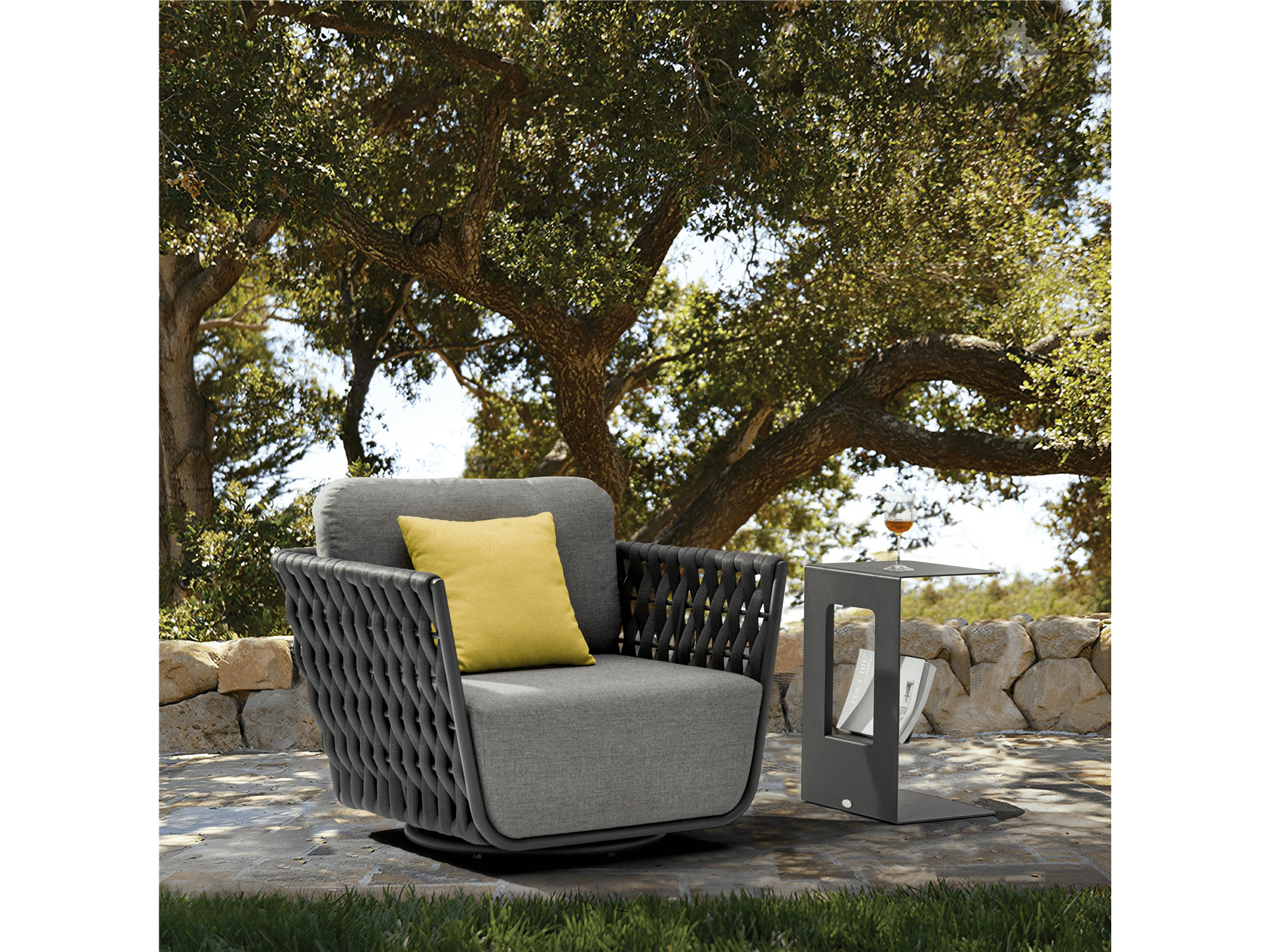 Ayla Swivel Chair in Dark Grey - Euro Living Furniture