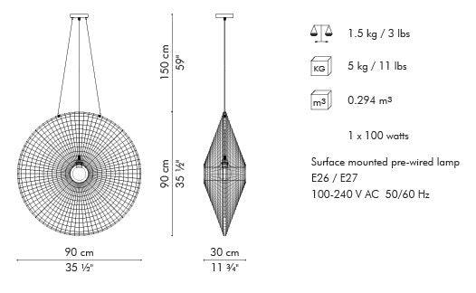 HALO PENDANT LAMP - Euro Living Furniture