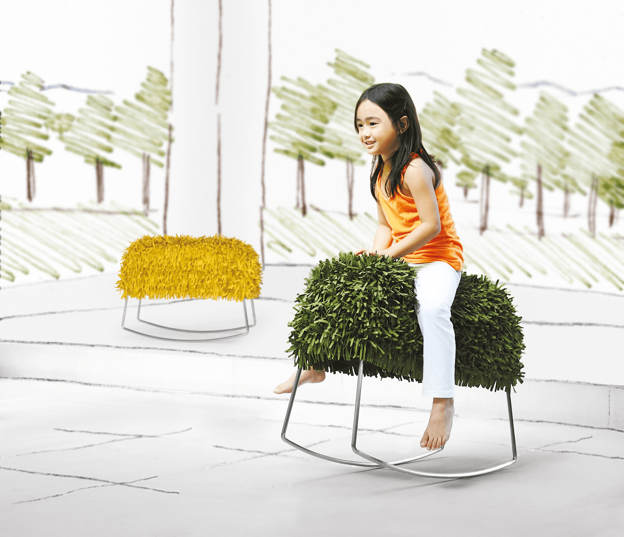 HARRY ROCKING STOOL - Euro Living Furniture