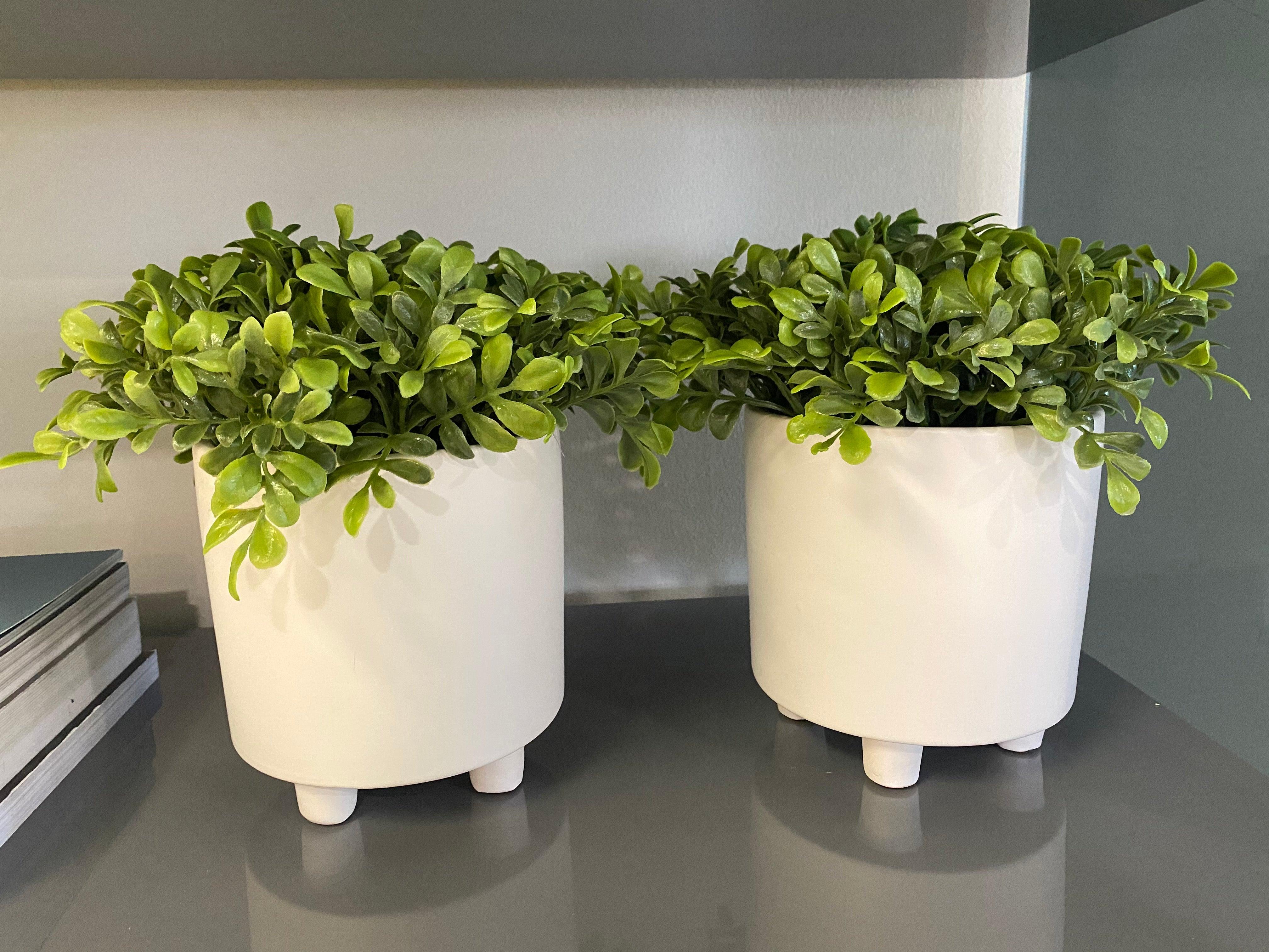 White Vase Planters - Euro Living Furniture