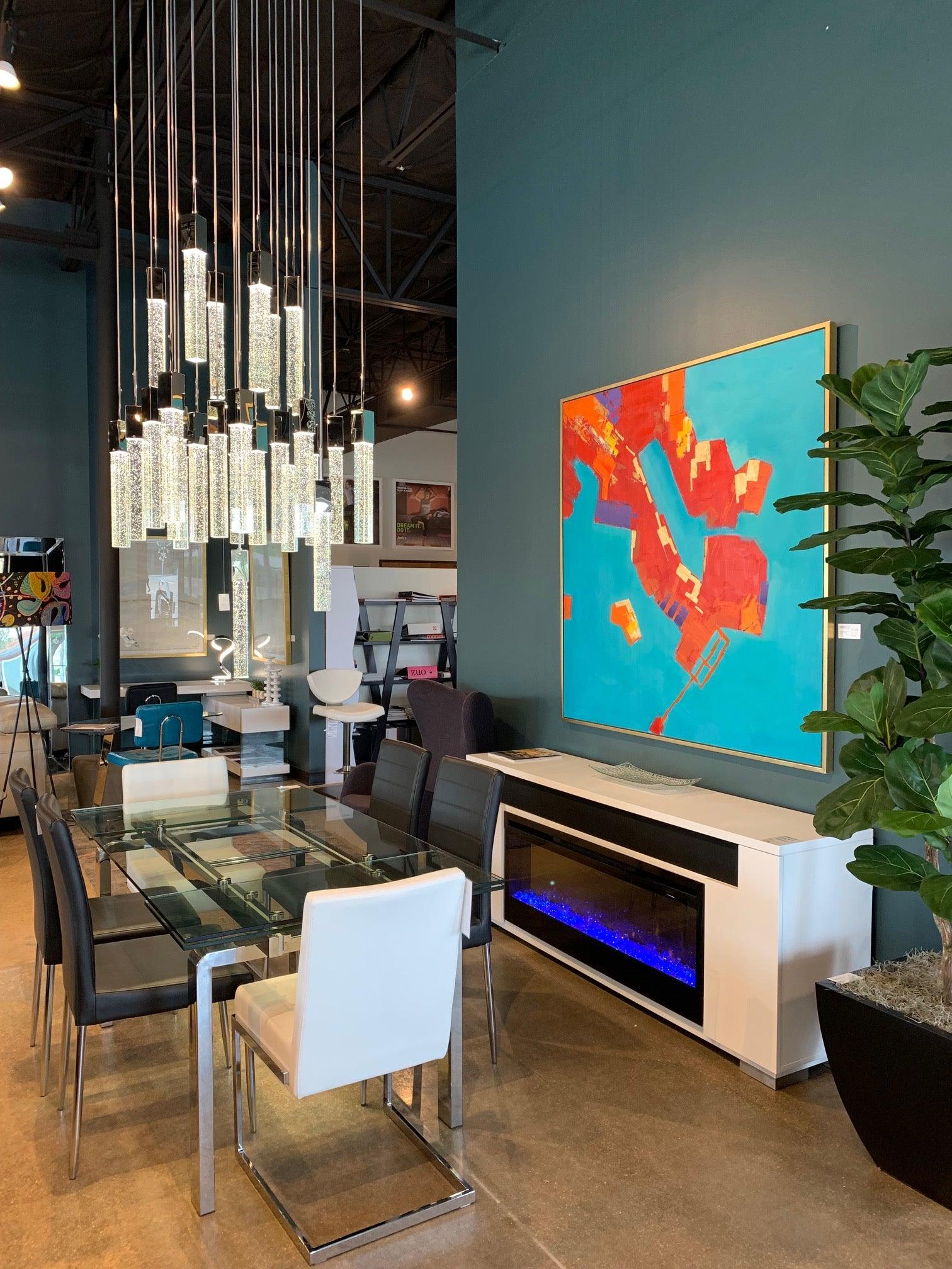 KAY - LED LIGHT CASCADING - SQUARE CRYSTAL PENDANTS - Euro Living Furniture