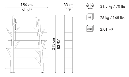 JUNIPER BOOKSHELF MEDIUM - Euro Living Furniture