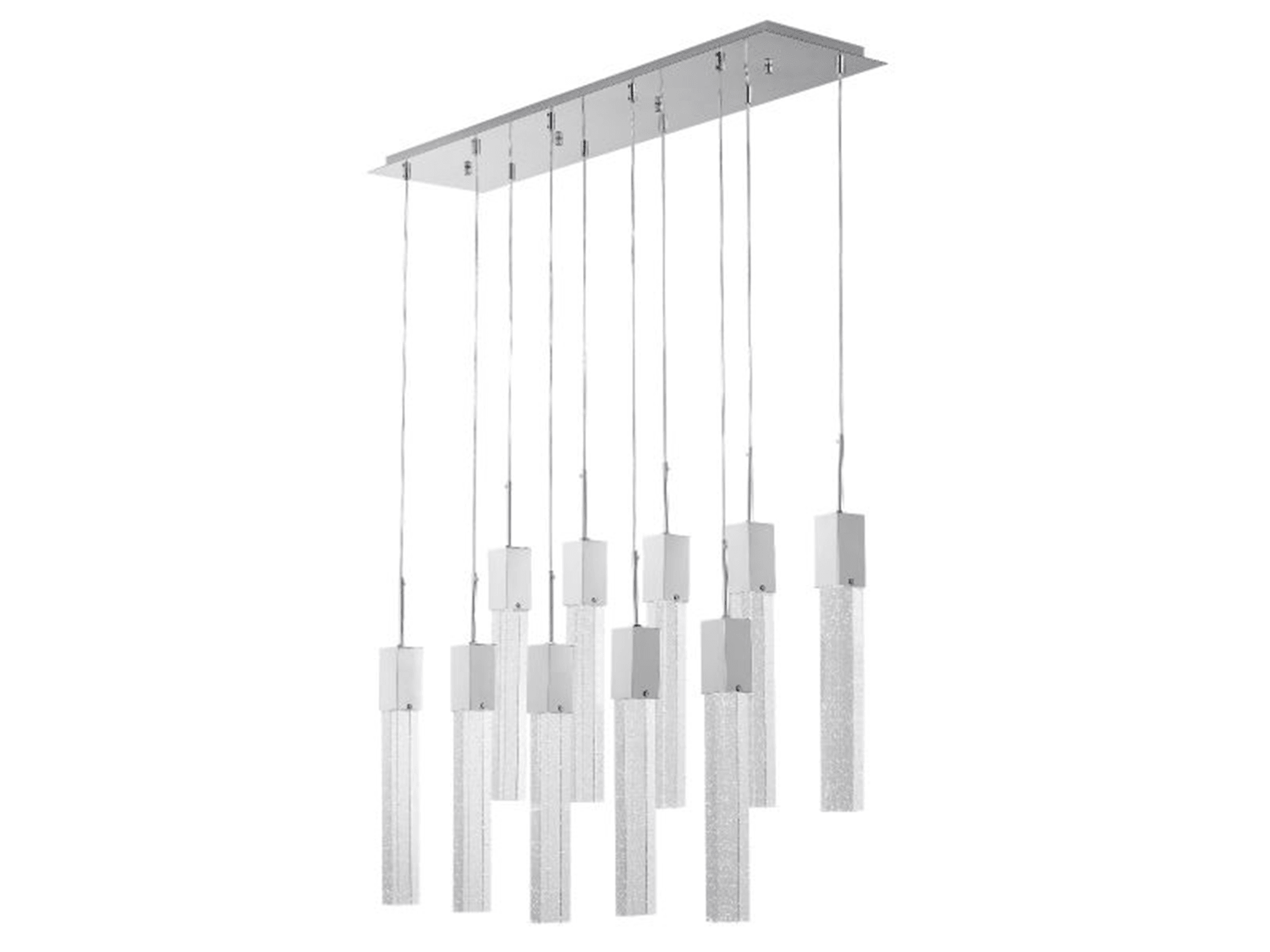 Kay Rectangle Crystal Chandelier -XL 10 Pendant Light - Euro Living Furniture