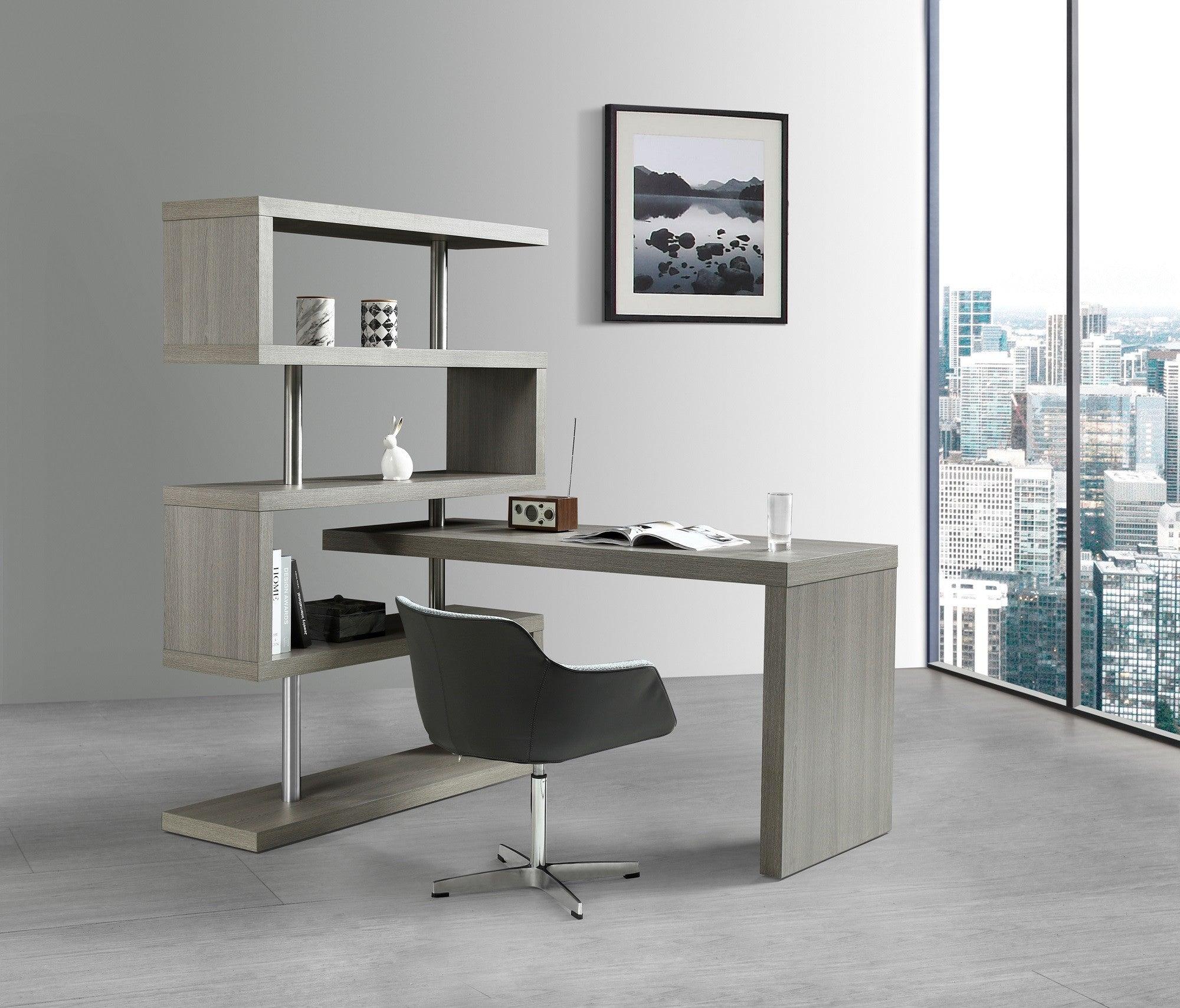 Anna II Modern Office Desk in Matte Grey - Euro Living Furniture