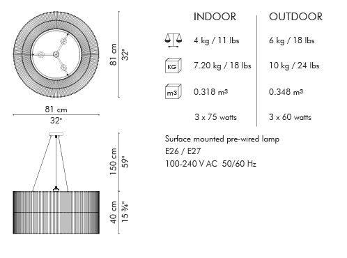 KAI O HANGING LAMP - Euro Living Furniture
