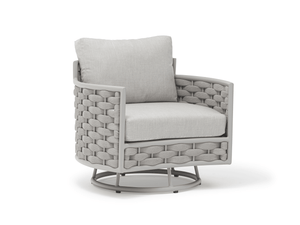 Nita Loop Swivel Armchair in Greige - Euro Living Furniture