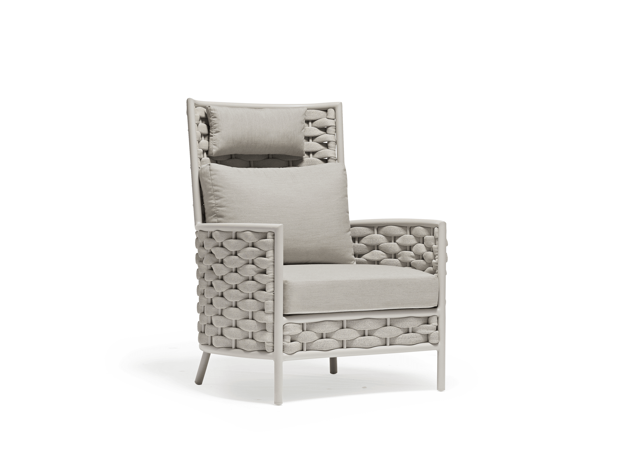 Nita Loop Highback Armchair in Greige - Euro Living Furniture