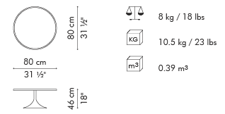 LUNA OCCASIONAL TABLE, 80 - Euro Living Furniture