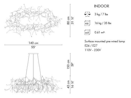 LITTLE PEOPLE HANGING LAMP RECTANGULAR - Euro Living Furniture