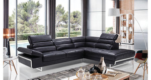 02347 Black Sectional - Euro Living Furniture