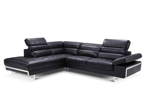 02347 Black Sectional - Euro Living Furniture