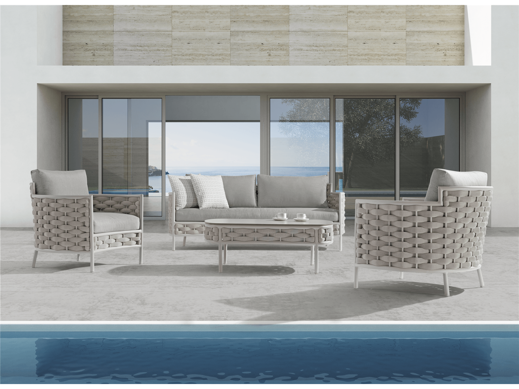 Nita Loop Armchair in Greige - Euro Living Furniture