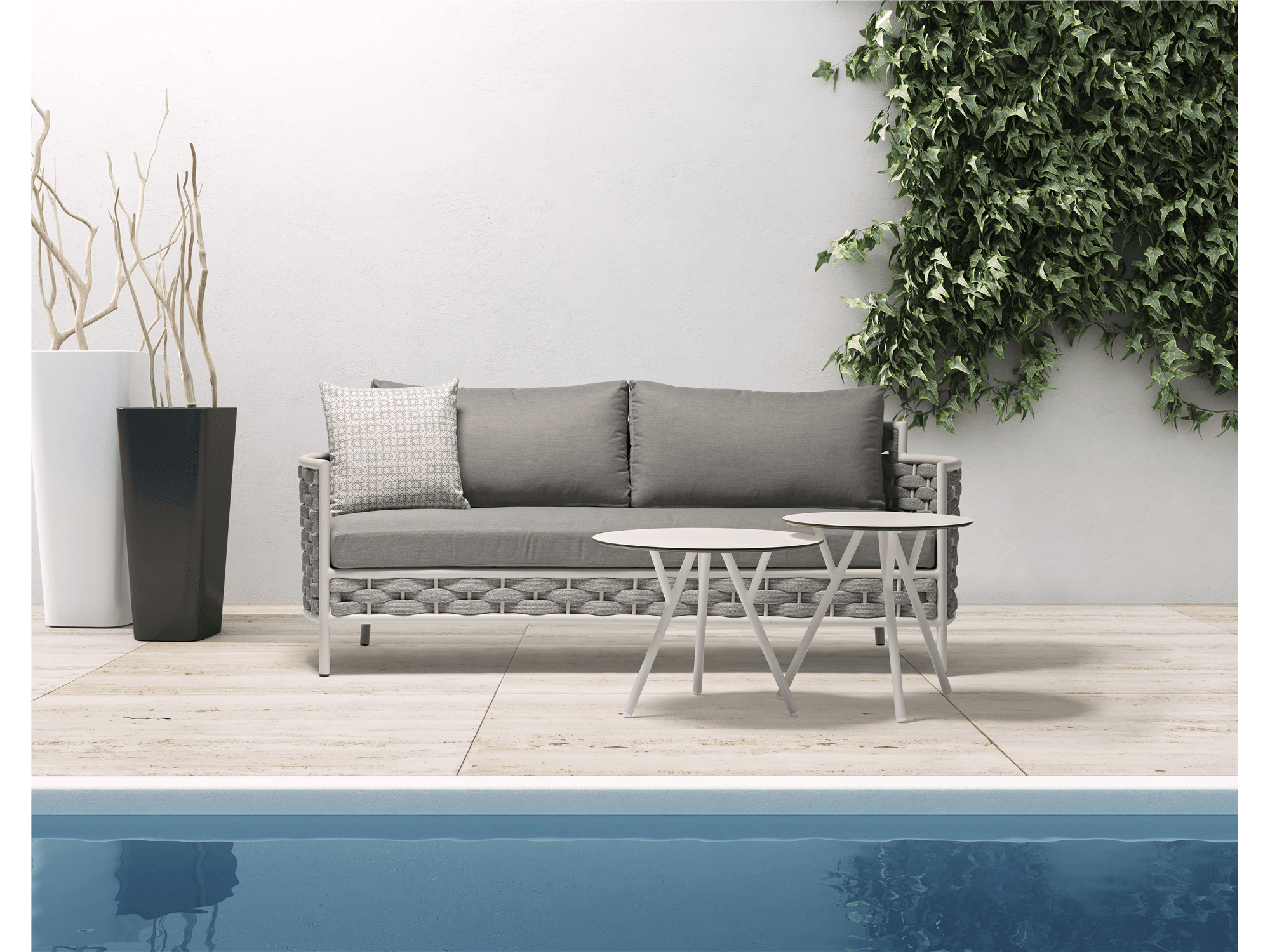 Nita Loop Sofa in Greige - Euro Living Furniture