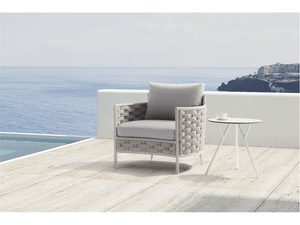 Nita Loop Swivel Armchair in Greige - Euro Living Furniture