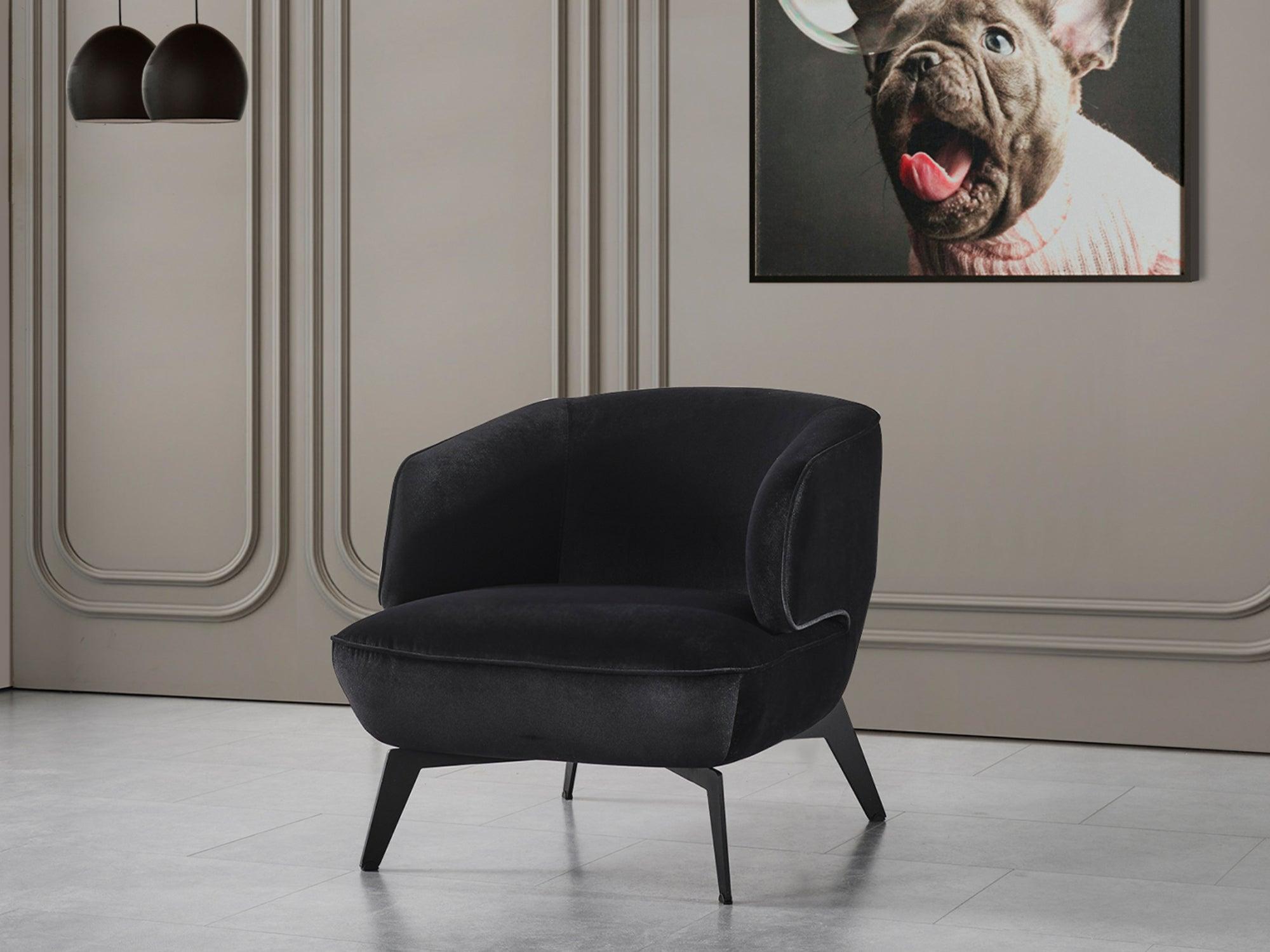 Mersin Accent Chair Black - Euro Living Furniture
