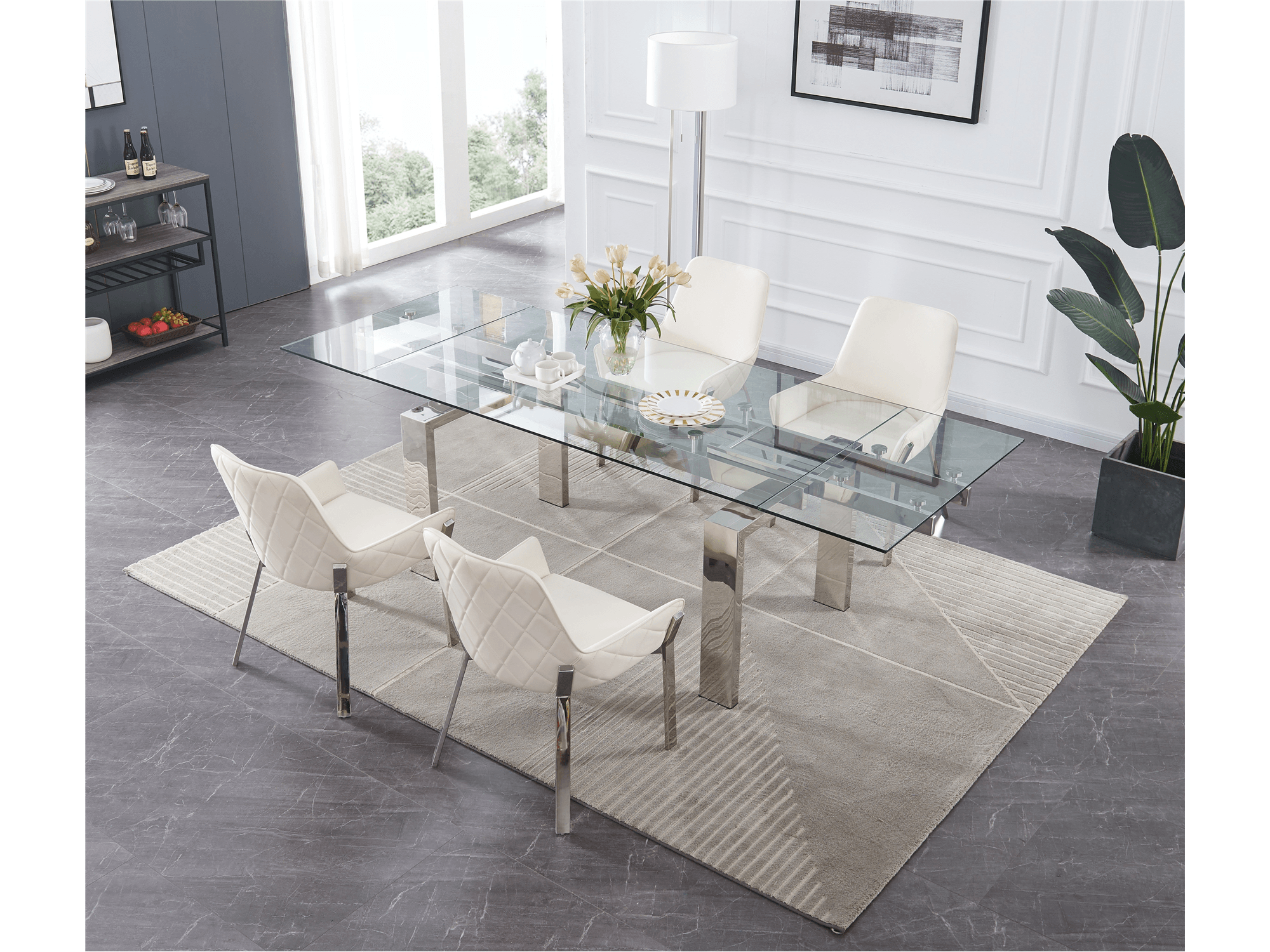 Survey Extension Dining Table - Euro Living Furniture