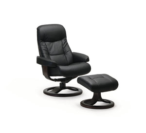 Muldal R Leather Reclining Chair in Dove - Euro Living Furniture