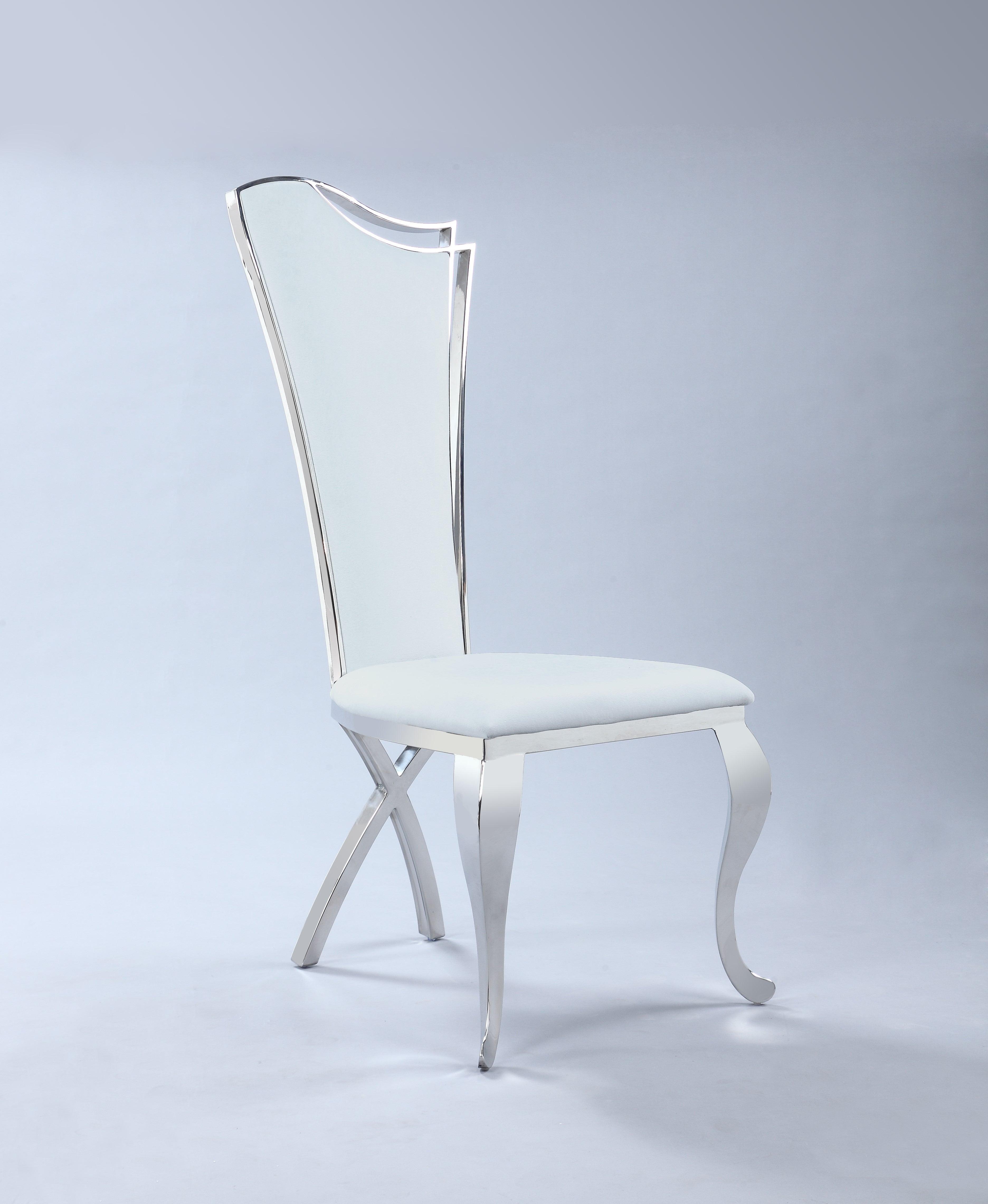 Nadine Dining chair in White Upholstery - Euro Living Furniture