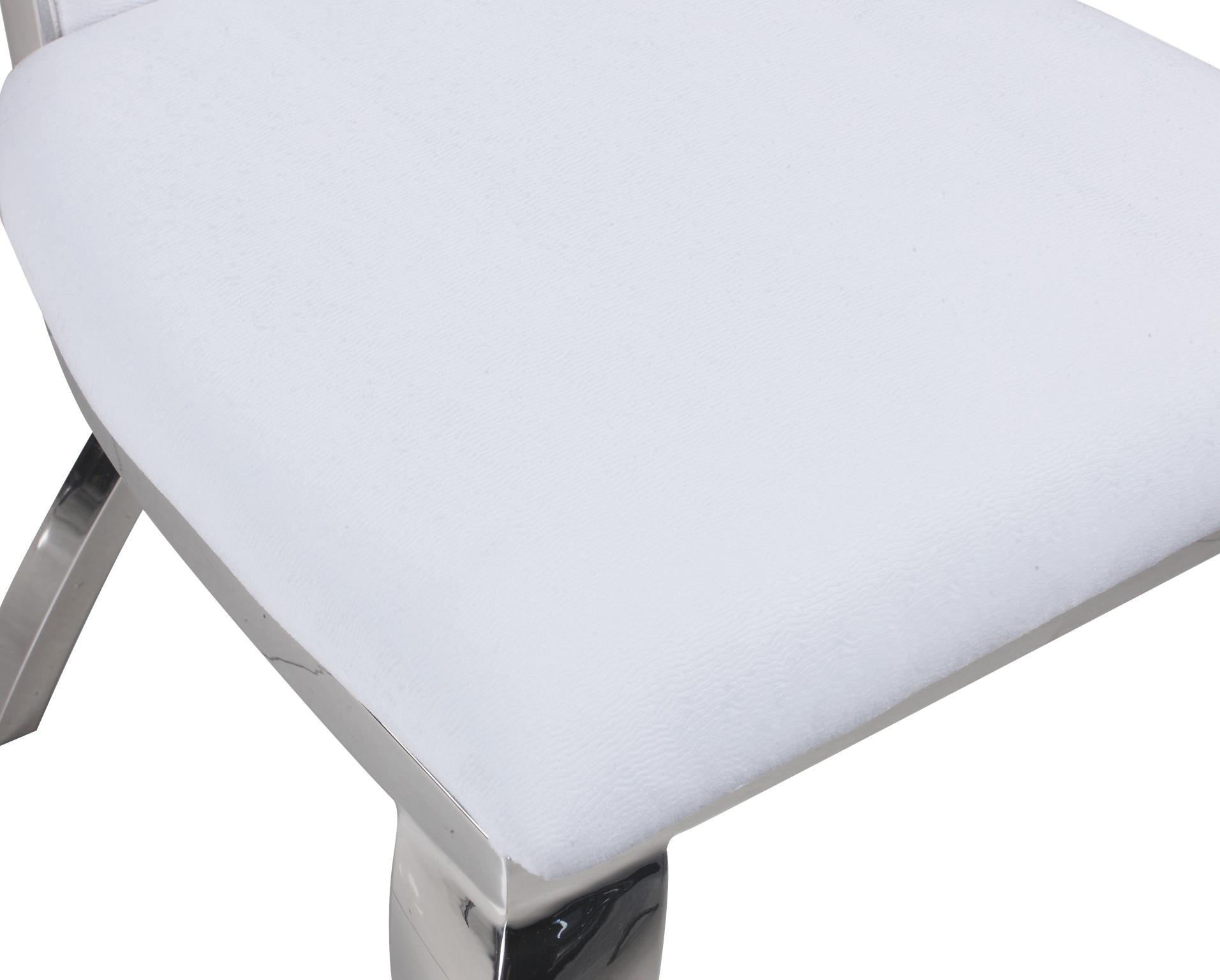 Nadine Dining chair in White Upholstery - Euro Living Furniture