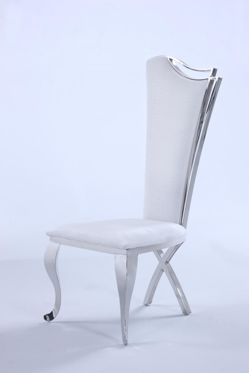 Nadine Dining chair in White Upholstery - Euro Living Furniture