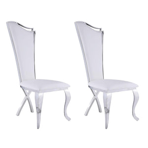Nadine Dining chair in White Upholstery - Euro Living Furniture