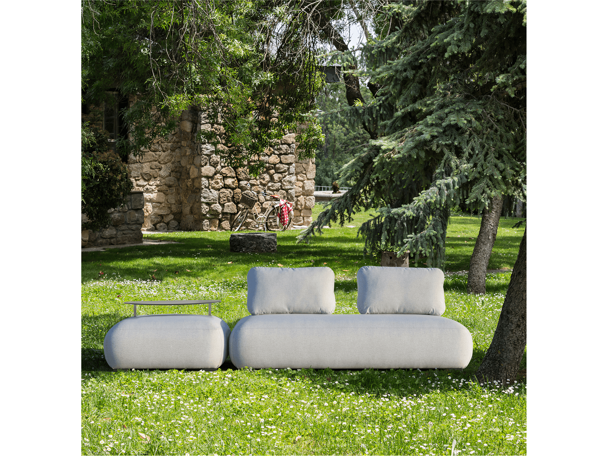 Madi Ottaman with Table - Euro Living Furniture