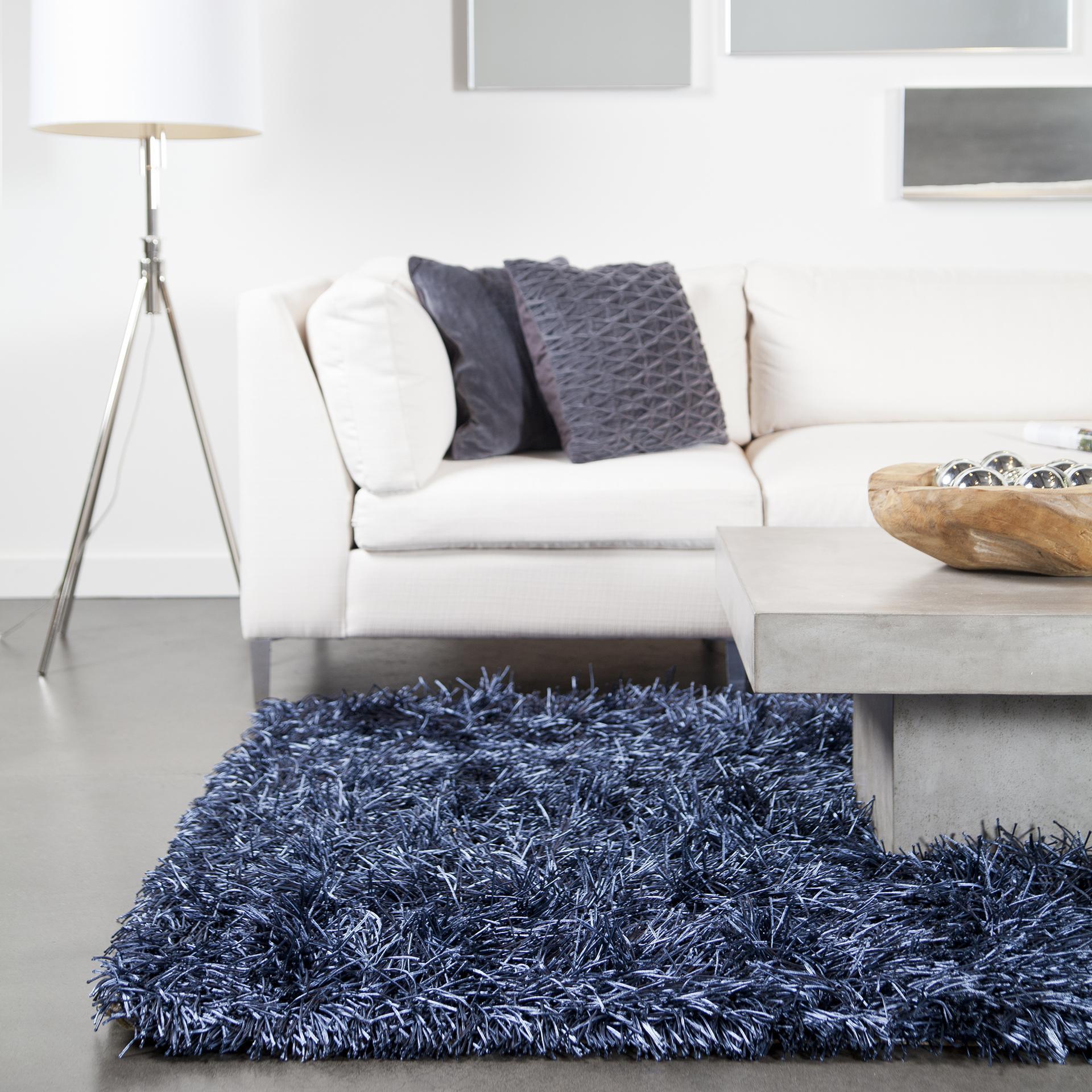 Polina Shag - Blue - Euro Living Furniture