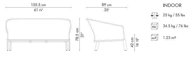 PARCHMENT LOVESEAT - Euro Living Furniture
