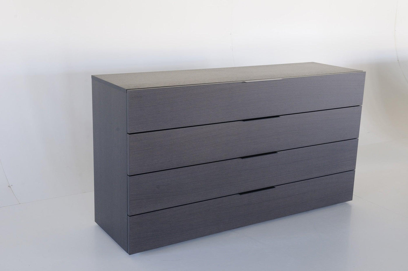 4 drawer grey dresser El Dorado Mahogany Wood Gray Bedroom 4 Drawer Dresser With Shelves