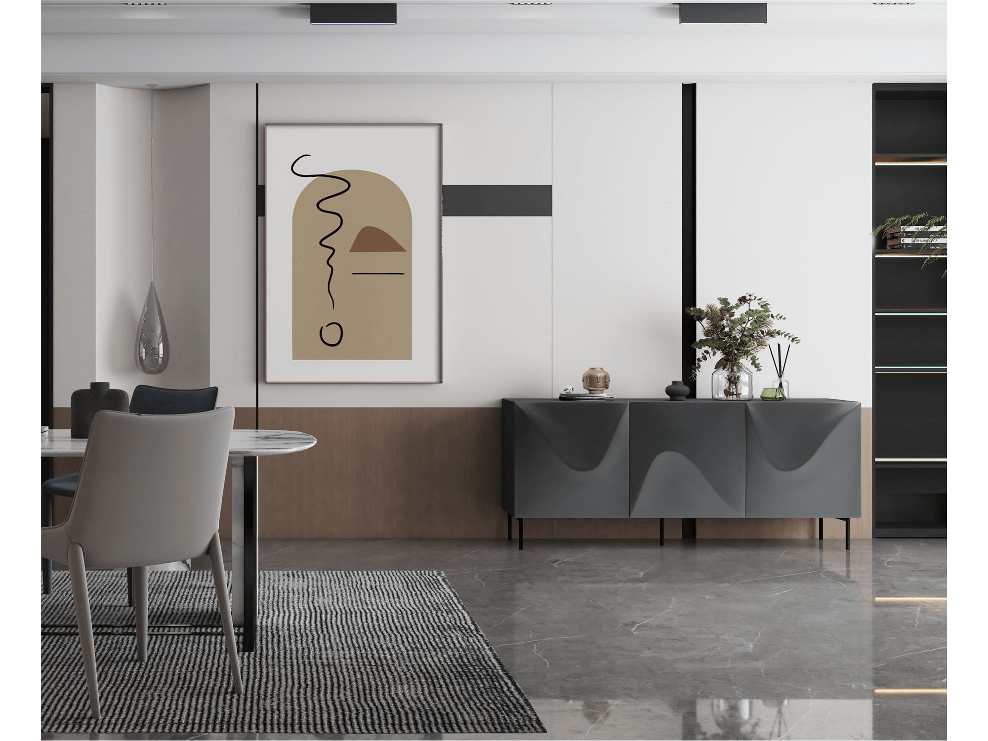 Boothman Buffet Dark Grey - Euro Living Furniture