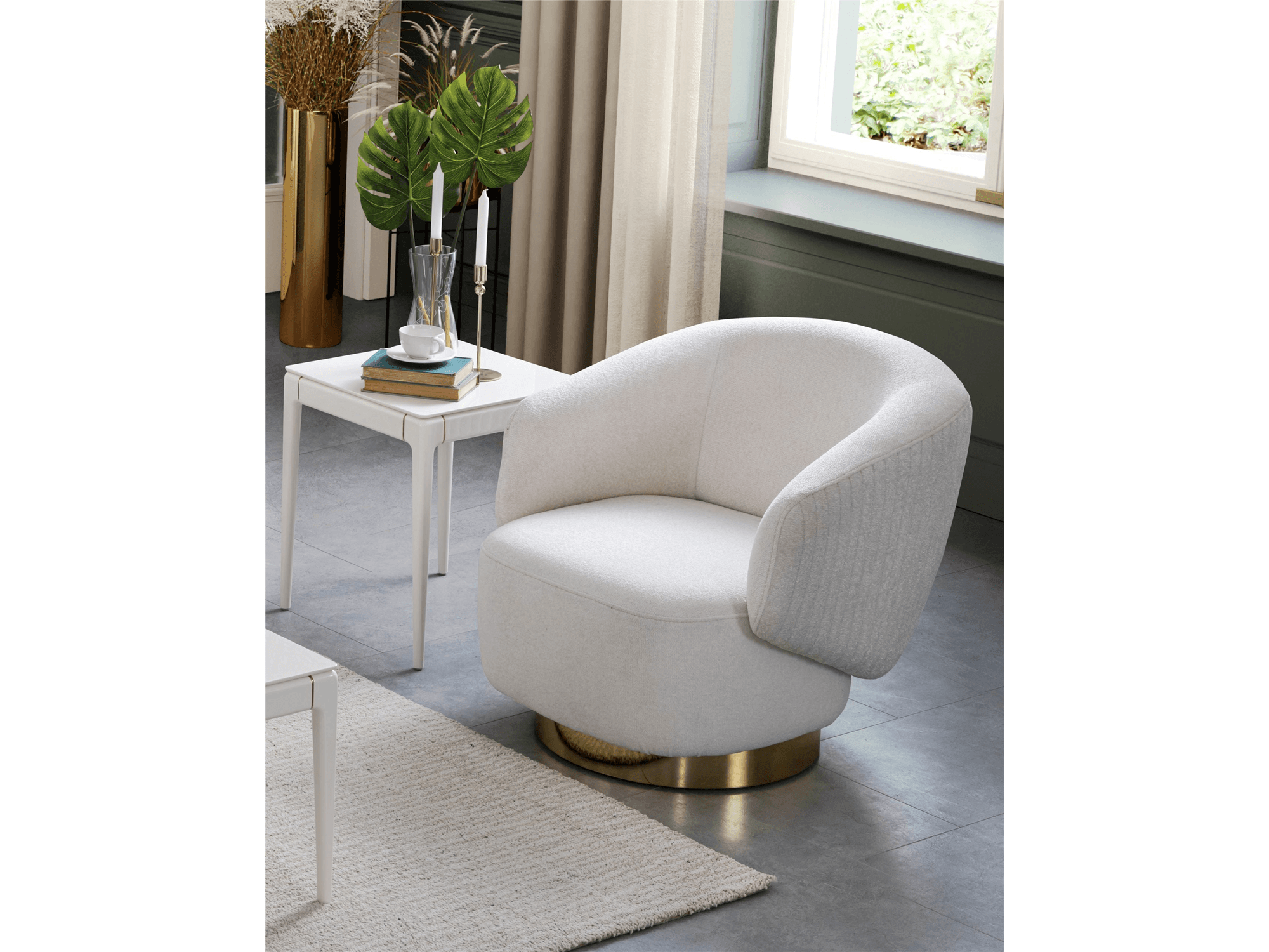 Erzin Swivel Accent Chair - Euro Living Furniture