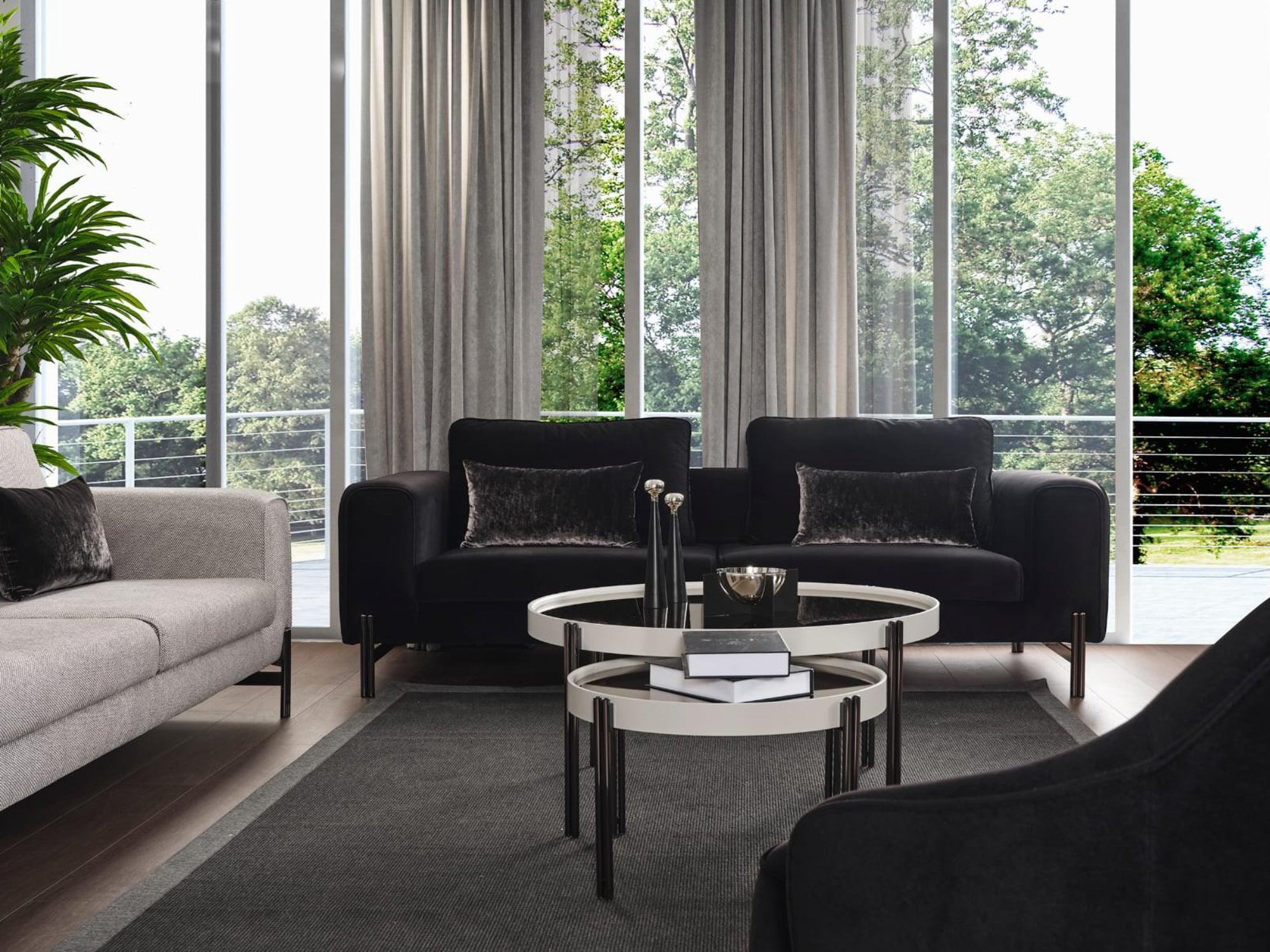 Salena Sofa Black - Euro Living Furniture