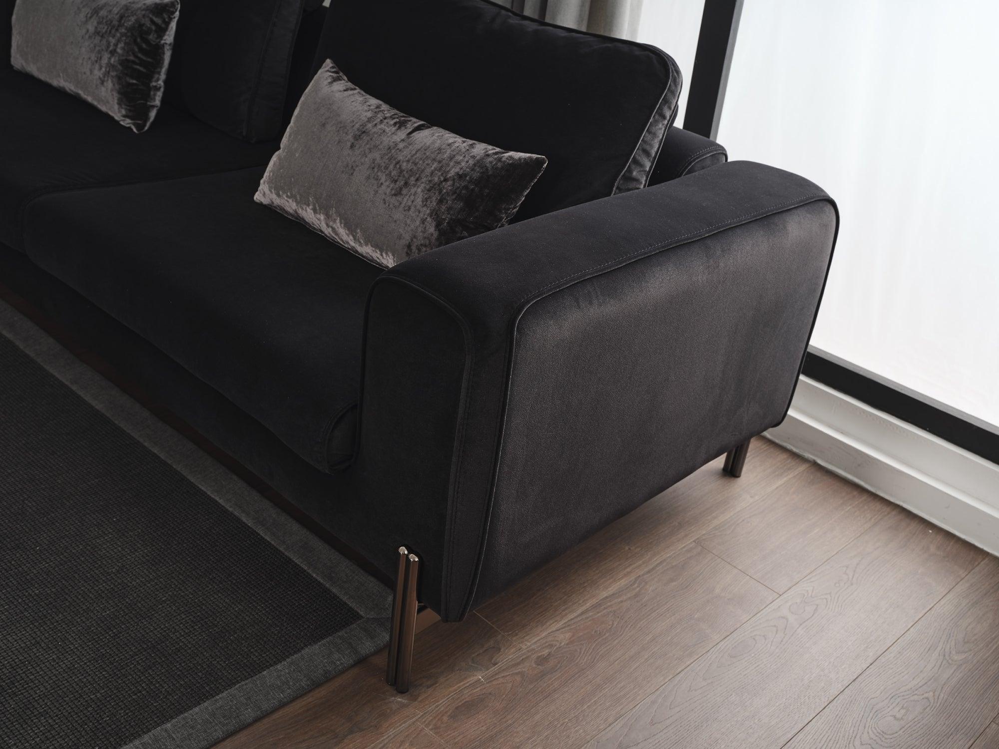 Salena Sofa Black - Euro Living Furniture
