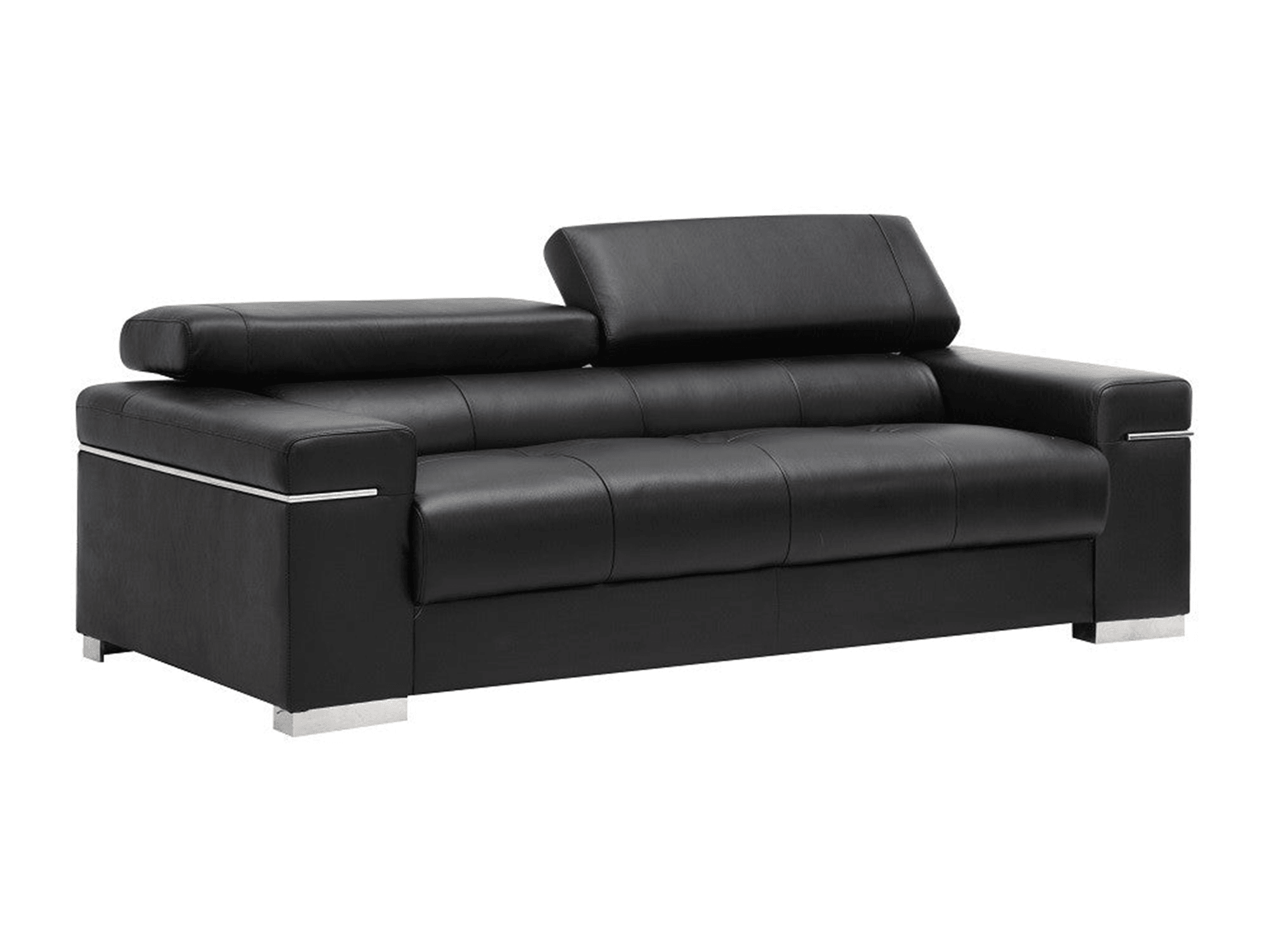 Downtown Leather Sofa in Black - Euro Living Furniture