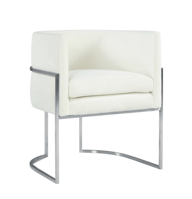 Geraldine Grey Velvet Dining Chair - Euro Living Furniture