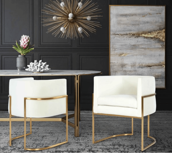 Geraldine Grey Velvet Dining Chair - Euro Living Furniture