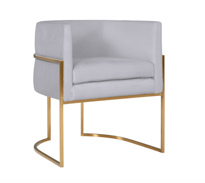 Geraldine Grey Velvet Dining Chair - Euro Living Furniture