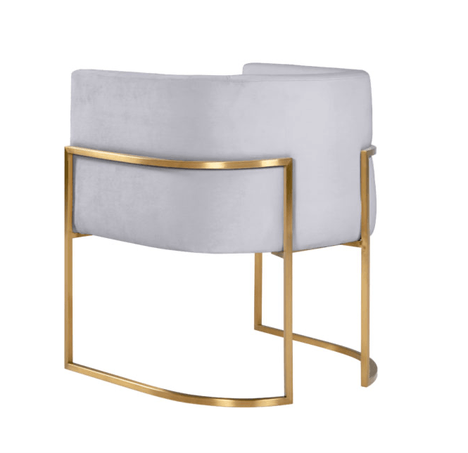 Geraldine Grey Velvet Dining Chair - Euro Living Furniture