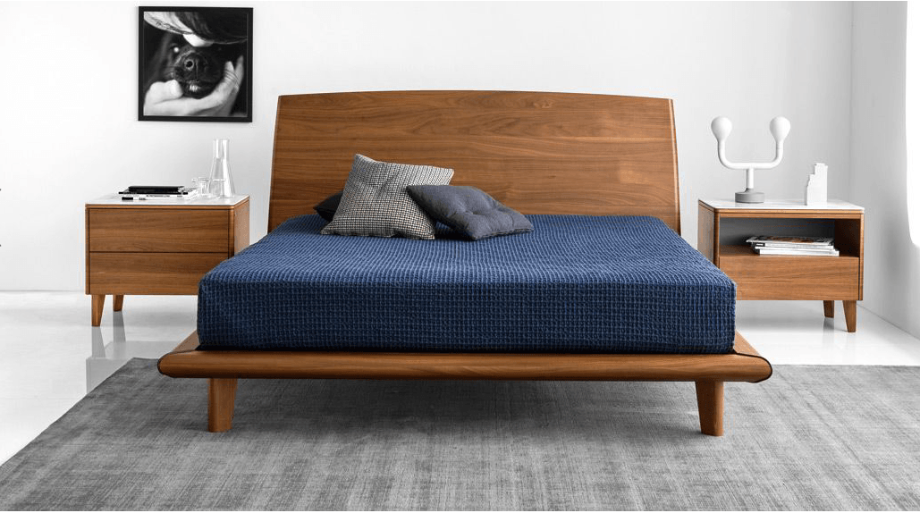 Dixie Bed By Calligaris in Walnut - Euro Living Furniture