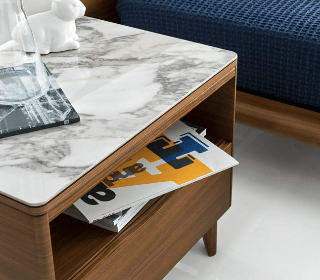 Boston Night stand w/ Marble By Calligaris - Euro Living Furniture