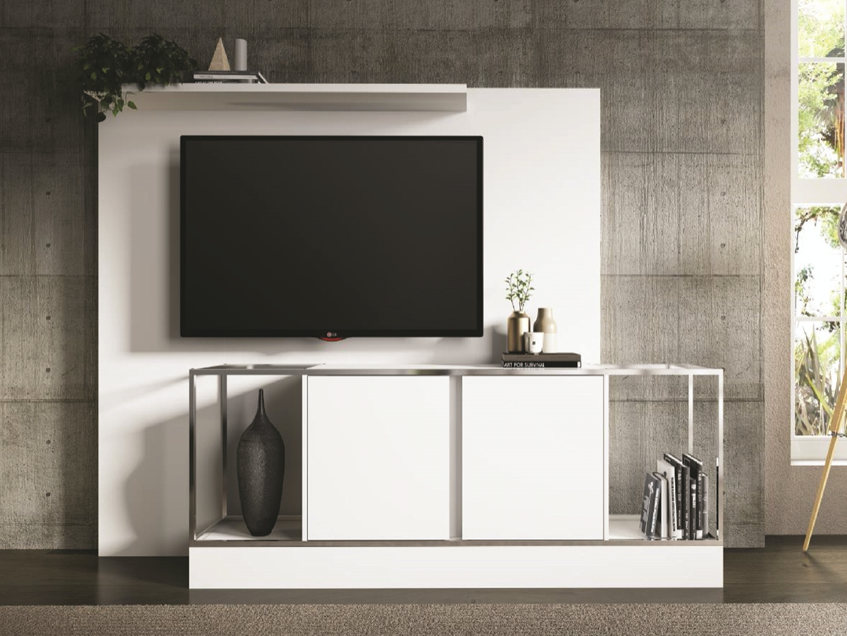 Kal Wall Unit in White - Euro Living Furniture