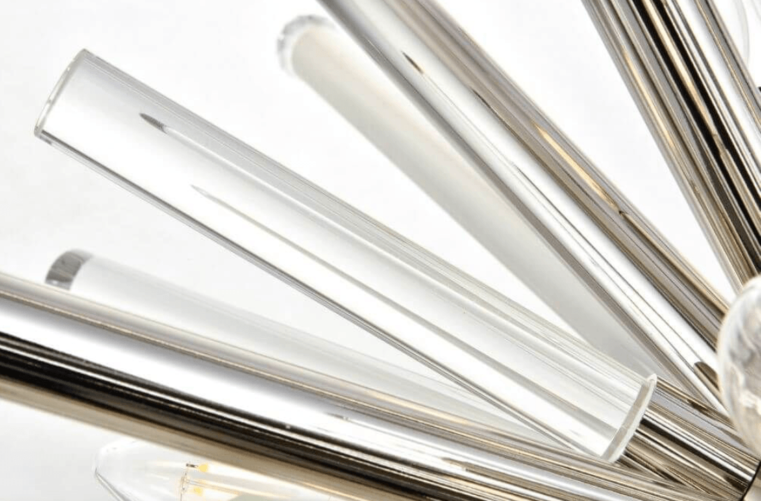 Maxwell 38" 14 light Polished Nickel Chandelier Clear Royal Cut Crystal - Euro Living Furniture