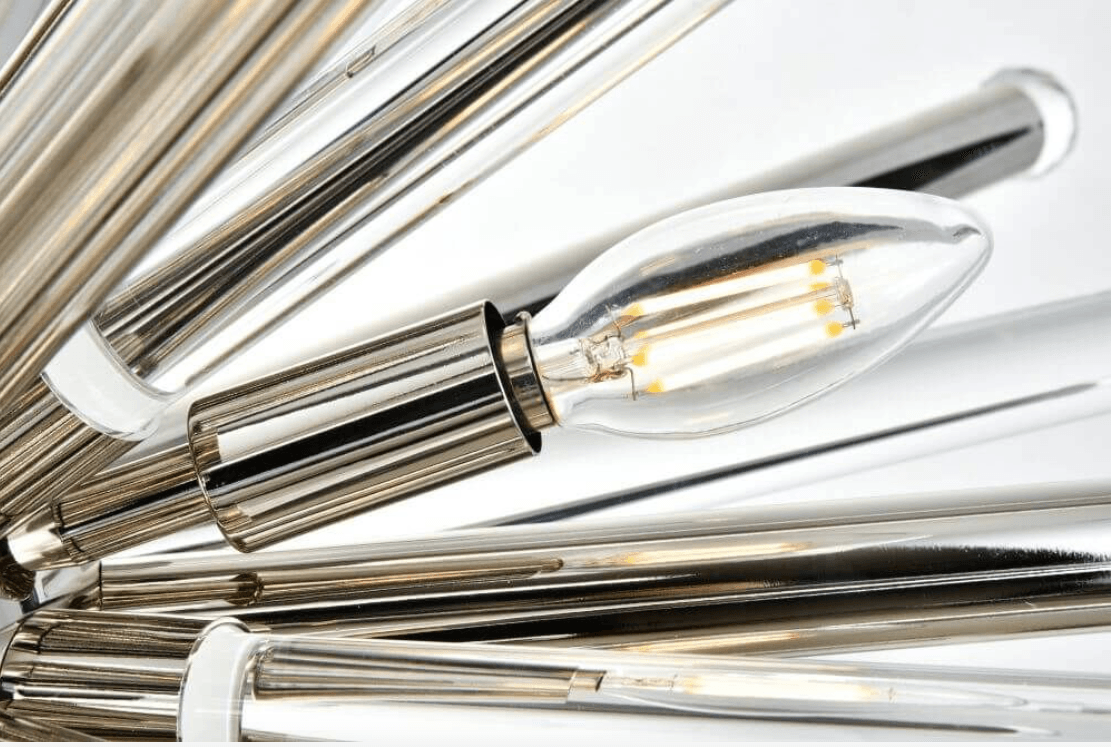 Maxwell 38" 14 light Polished Nickel Chandelier Clear Royal Cut Crystal - Euro Living Furniture