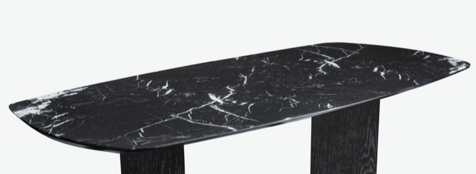 Capri Dining Table w/ Black Mable Glass - Euro Living Furniture
