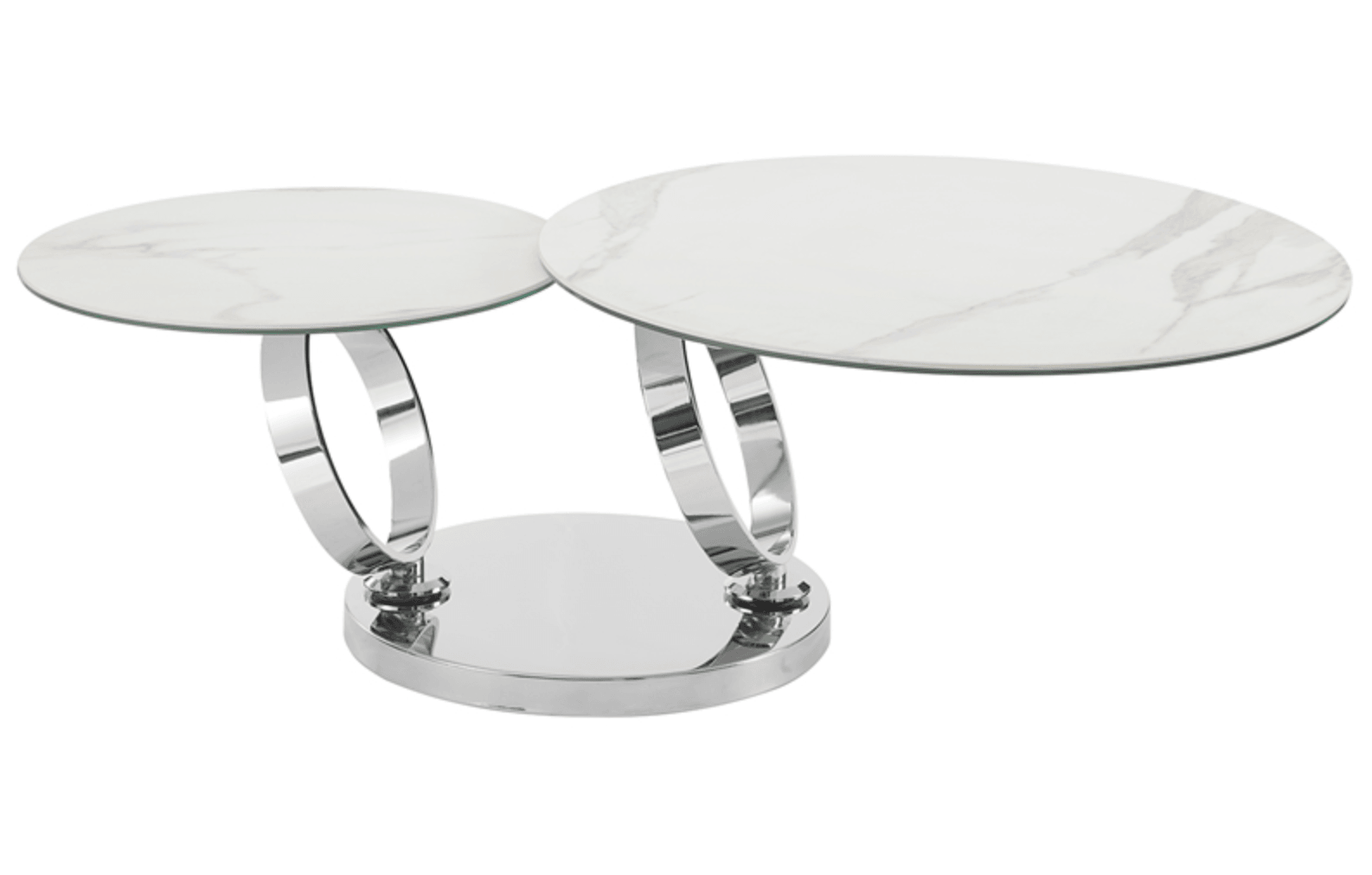 RINGS WHITE PORCELAIN COFFEE TABLE - Euro Living Furniture