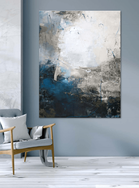 White Vision Silver Painting - Euro Living Furniture