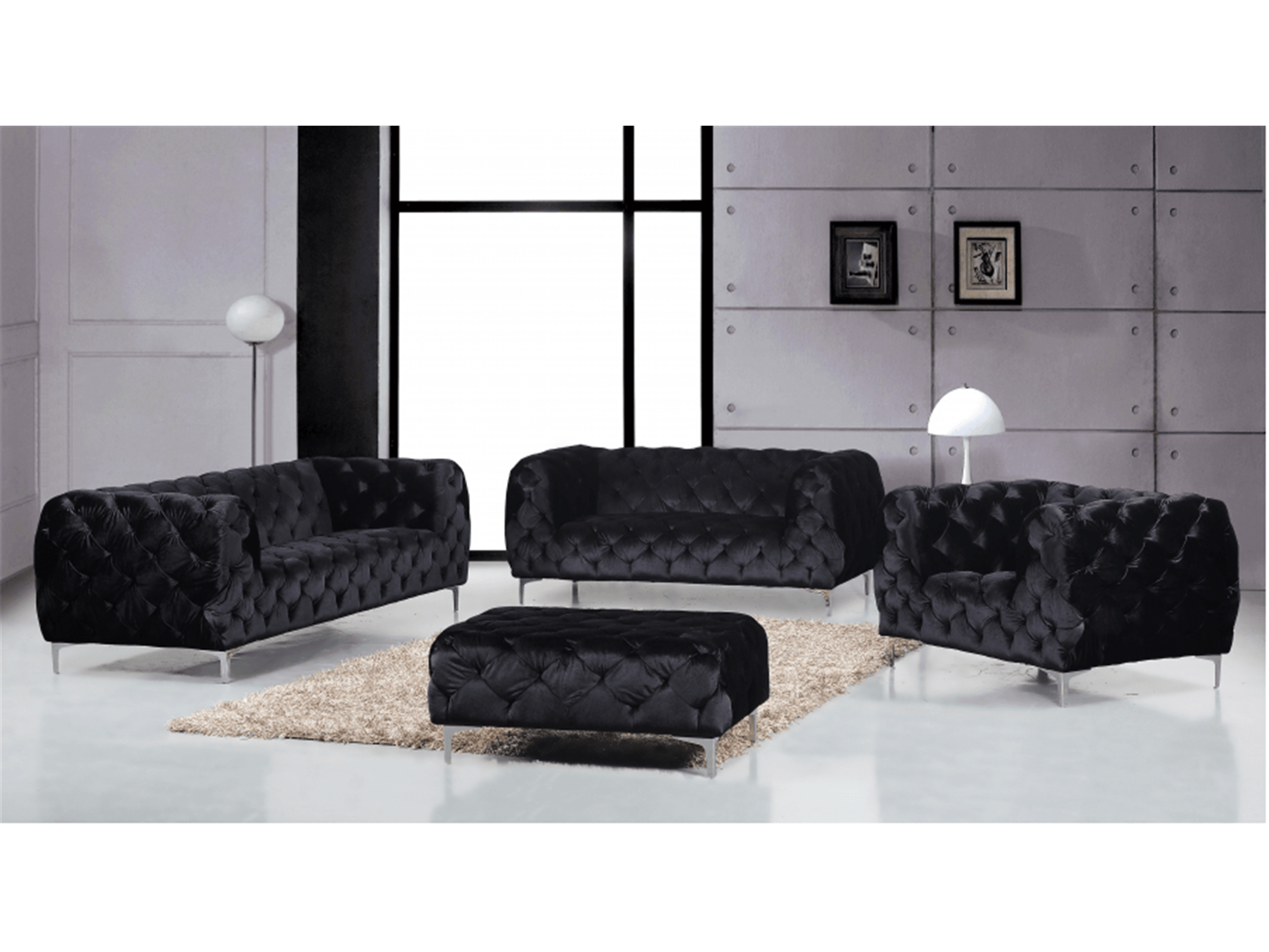 Marcia Velvet Sofa set - Euro Living Furniture